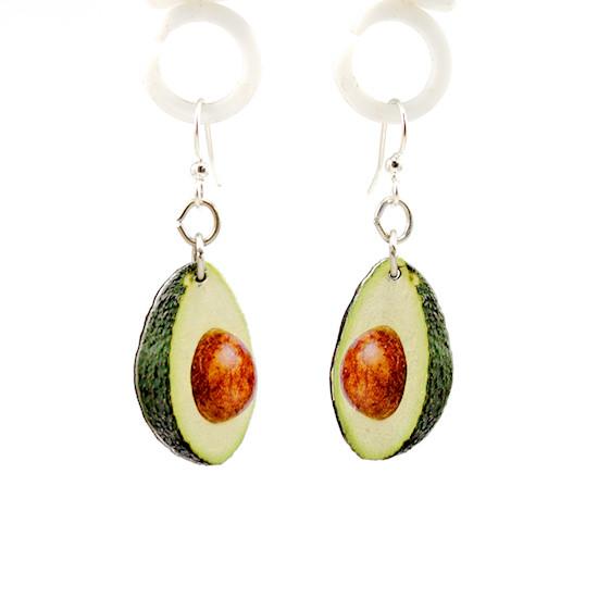 Avocado Earrings #1579 Red Sunflower