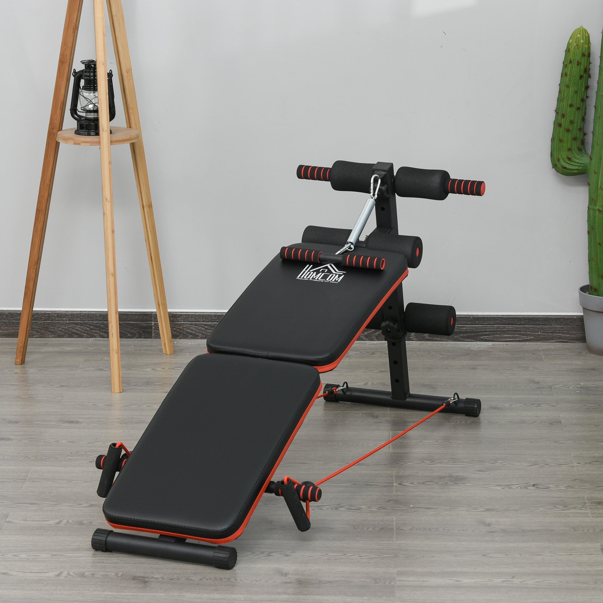 Soozier Foldable Sit Up Bench Core Workout for Home Gym Black