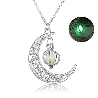 Fashion Moon Natural Glowing Stone Healing Necklace Women Gift Charm Luminous Pendant Necklace Jewelry DeChampBlessedThreads