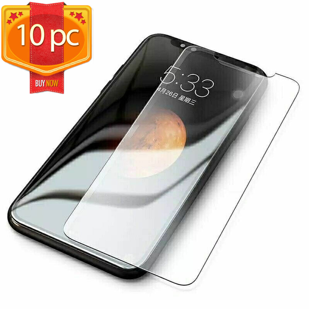 10pc Transparent Tempered Glass Screen Protector for iPhone 12 Mini Black Electra