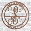 Circle Vine Full Name Monogram - Metal Wall