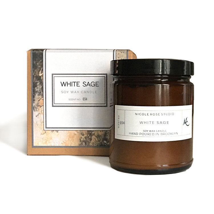 White Sage Aromatherapy Soy Wax Candle Indigo Poseidon