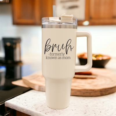 Bruh Mom 40oz Tumblers with Lids Cerise Thalassa