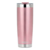 Sleek rose gold DRINCO® 20oz insulated tumbler with a spill-proof lid and two straws, crafted from durable stainless steel.