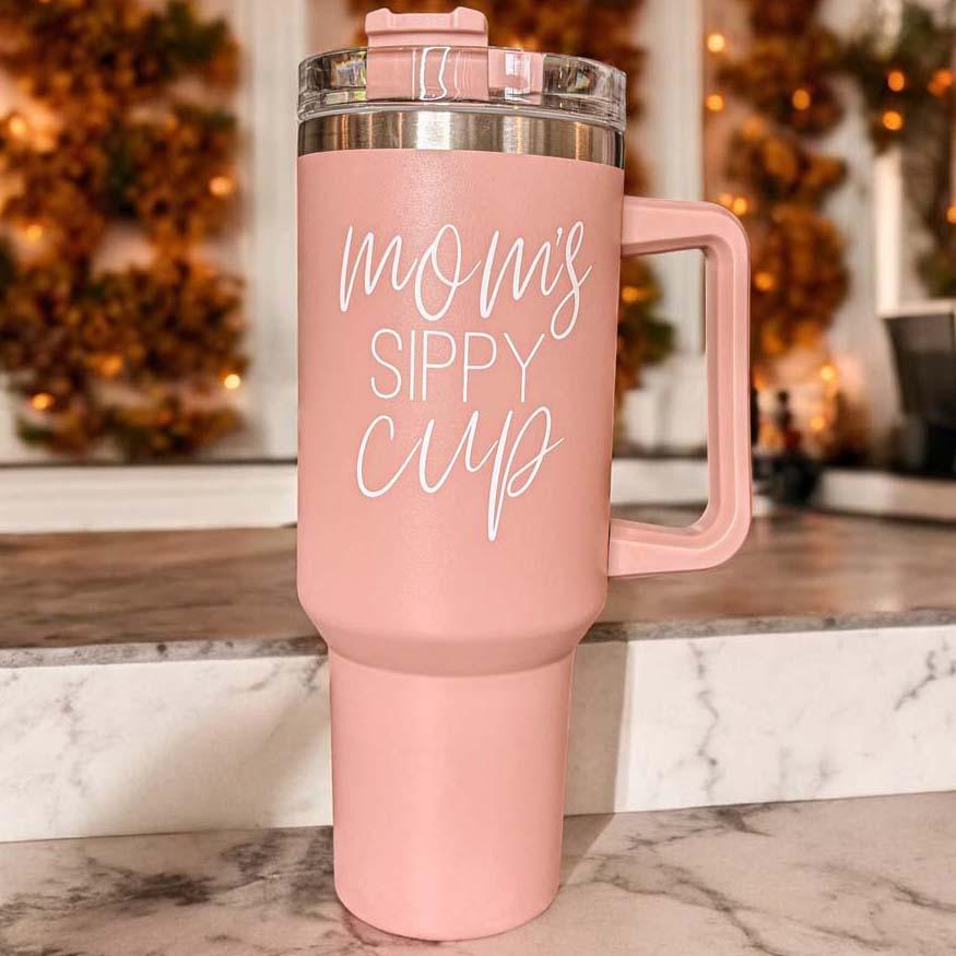 Mom's Sippy 40oz Pink Tumblers